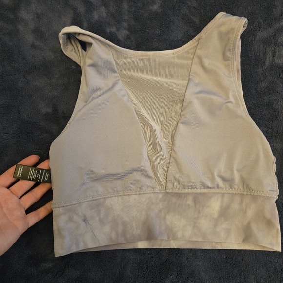 Popflex 💜 Vivid Crop Bra Lavender Marble tie dye mesh crop top bra sz M - Picture 5 of 7